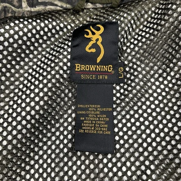 Browning Jacket Mens L Green Mossy Oak Camo Lined Pre Vent Hunting XPO X Change - Picture 3 of 15